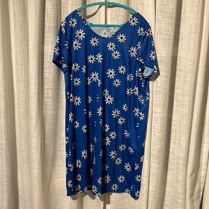 3X Blue floral midi dress